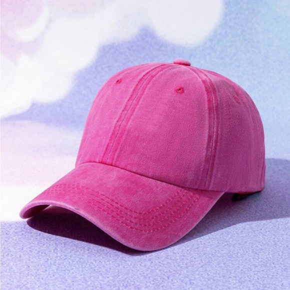 Other - NEW Girls Faded Neon Pink Baseball Cap OS Adjustable